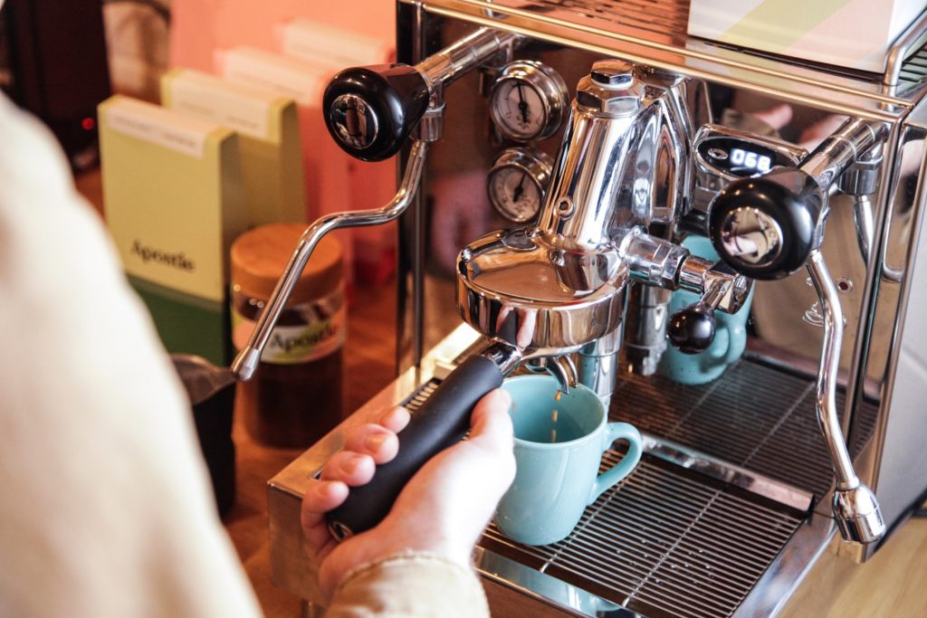 A Barista Making an Espresso Shot