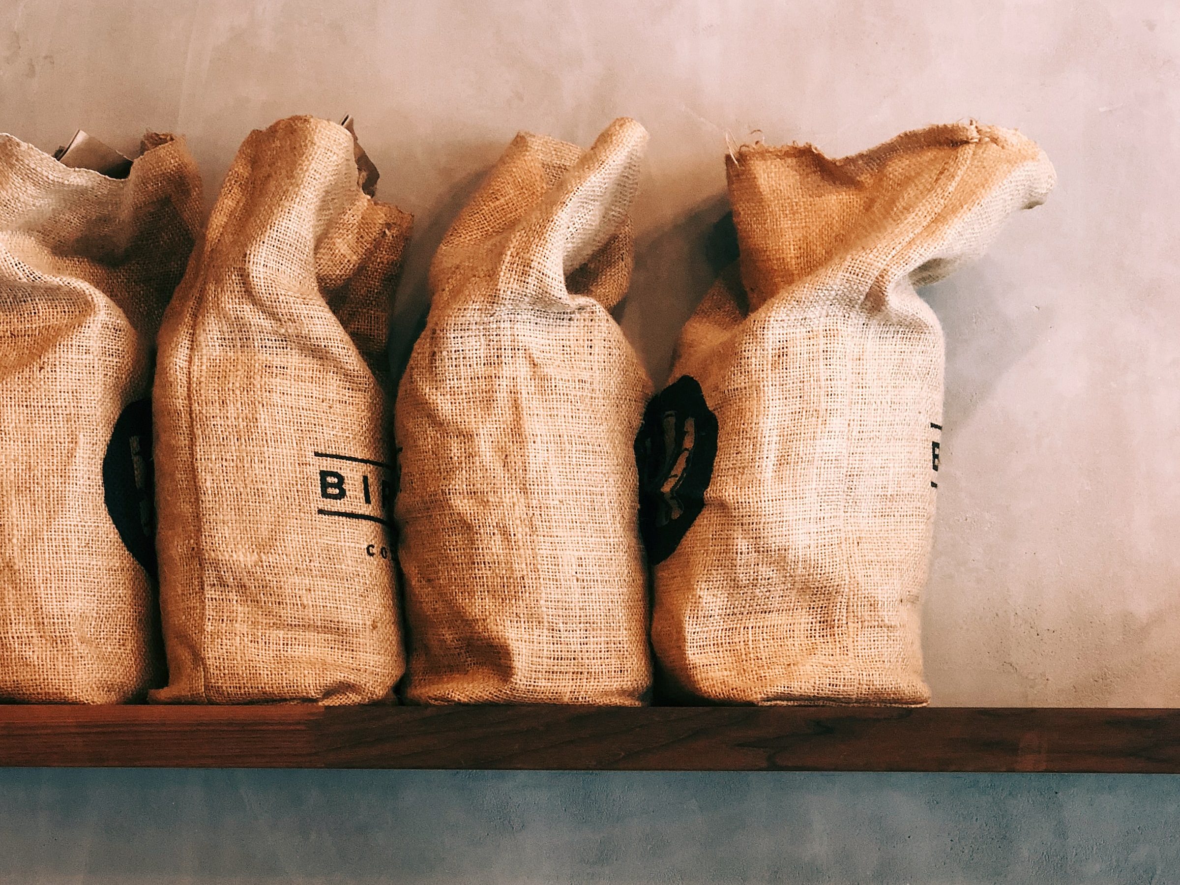 bags of coffee beans